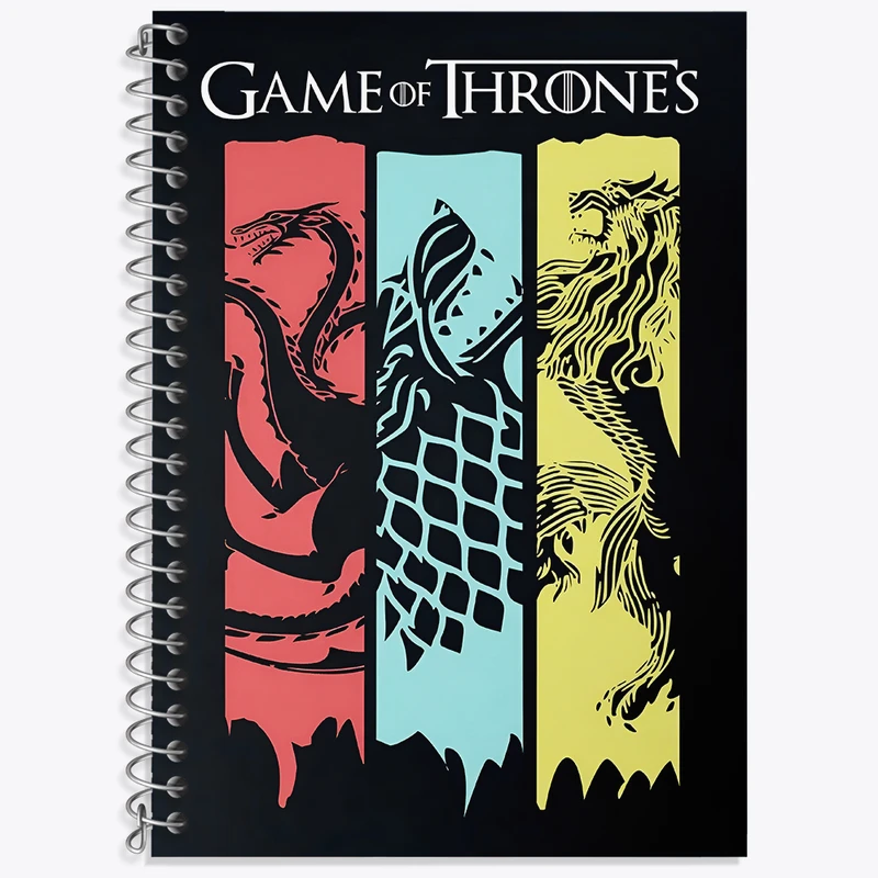 دفتر زبان دوخط 50 برگ خندالو طرح گیم آف ترونز (Game of Thrones)  کد F4682