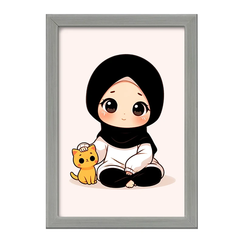 تابلو خندالو طرح دخترانه با حجاب کد F3775