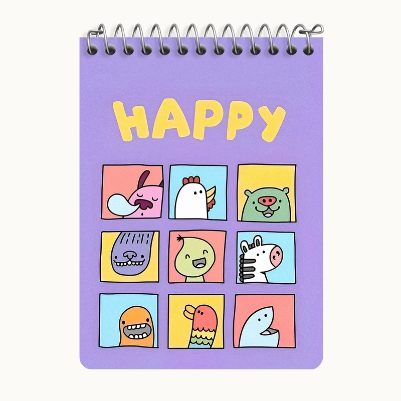 دفتر یادداشت 50 برگ خندالو طرح حیوانات کیوت و بامزه کد N3169