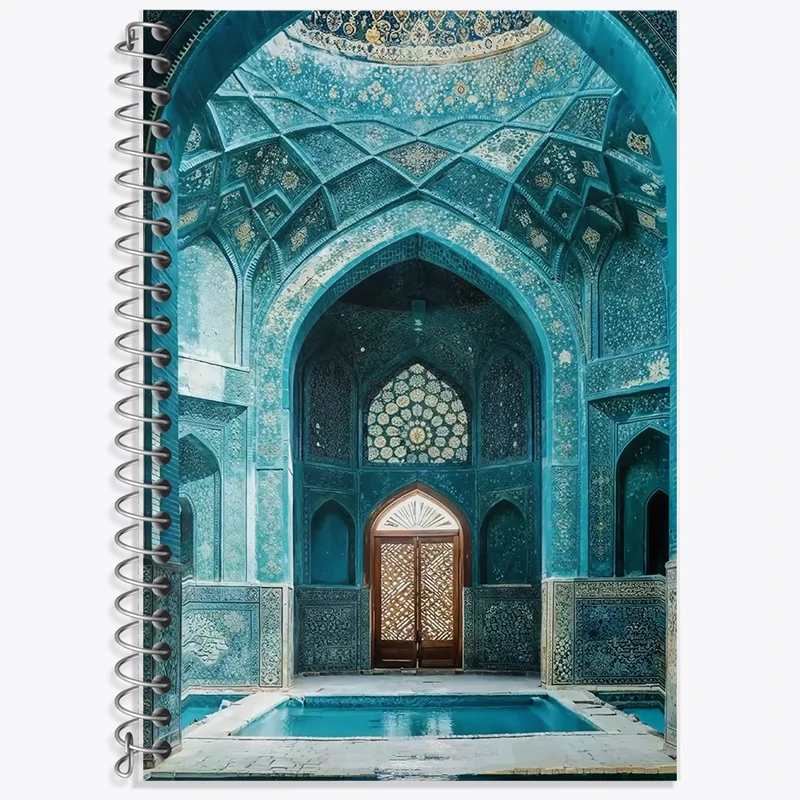 دفتر زبان 50 برگ خندالو مدل سه خط طرح مسجد کد F10692