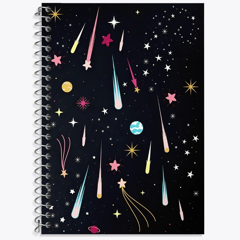 دفتر زبان 50 برگ خندالو مدل سه خط طرح فضایی کد N6786