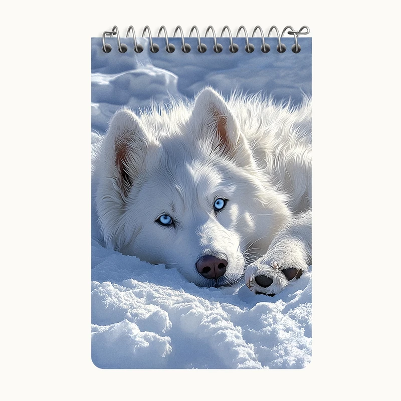 دفتر یادداشت 50 برگ خندالو طرح سگ هاسکی کد F5315