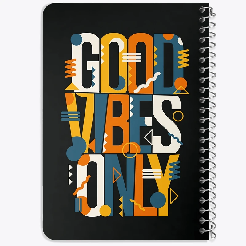 دفتر یادداشت 50 برگ خندالو طرح Good Vibes Only کد F1051