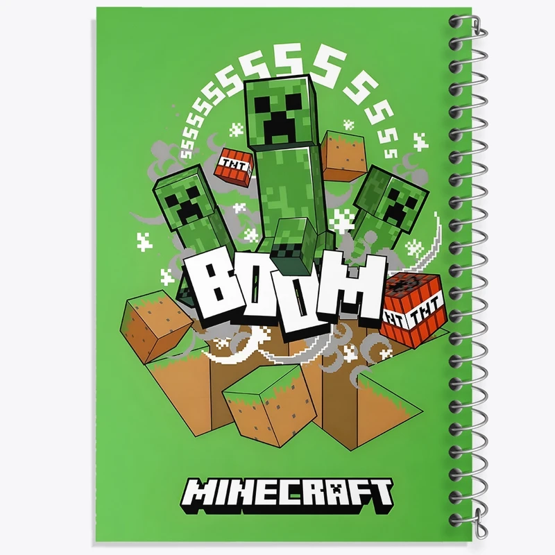 دفتر ژورنال نویسی 50 برگ خندالو مدل نقطه ای طرح ماینکرافت (Minecraft) کد F3497