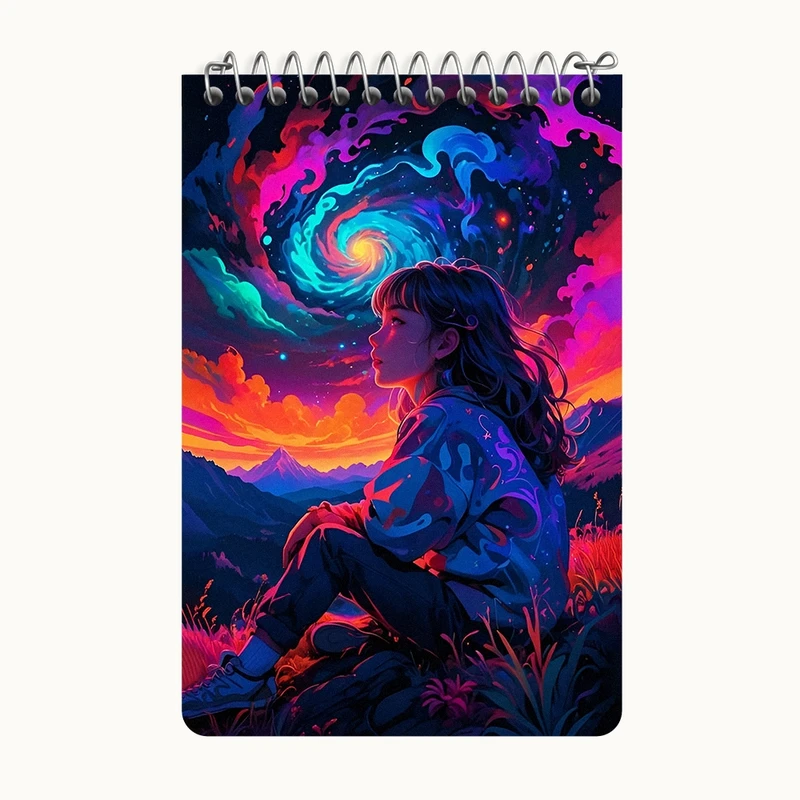 دفتر یادداشت 50 برگ خندالو طرح دختر و آسمان کد F11840