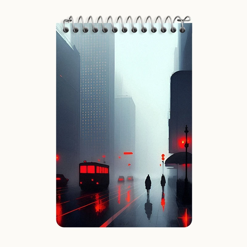 دفتر یادداشت 50 برگ خندالو طرح خیابان بارانی کد F4490