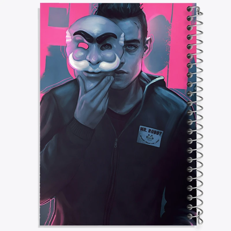 دفتر شطرنجی 50 برگ خندالو طرح مستر ربات (Mr. Robot) کد F13684