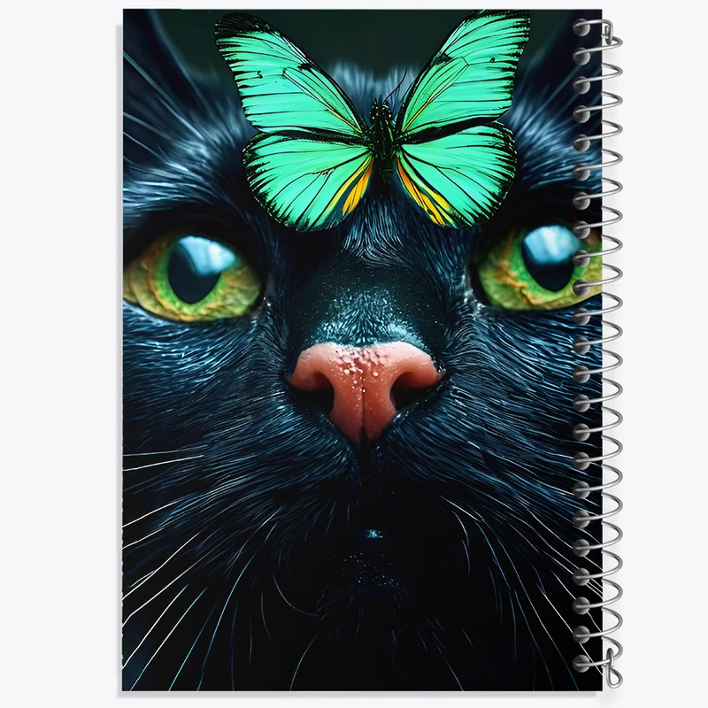 دفتر نقاشی 50 برگ خندالو طرح گربه سیاه و پروانه کد F8949