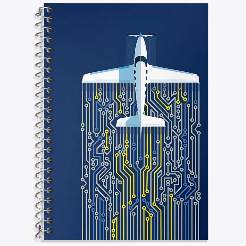 دفتر زبان 50 برگ خندالو مدل سه خط طرح هواپیما کد F8837