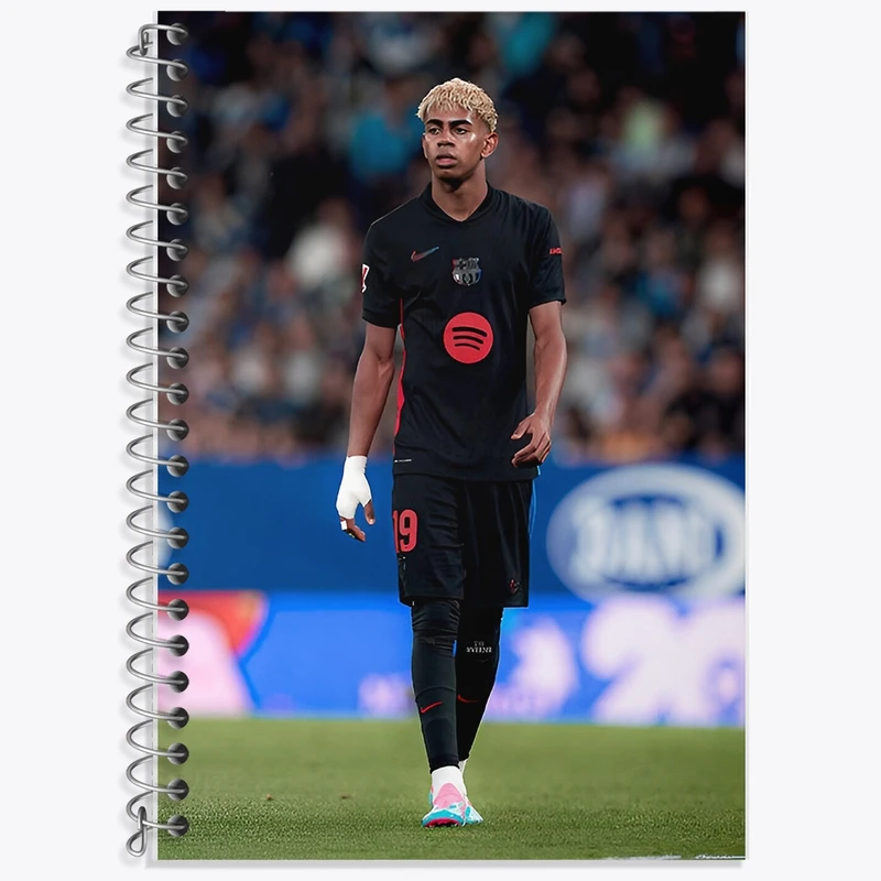 دفتر زبان 50 برگ خندالو مدل سه خط طرح لامین یامال (Lamine Yamal) کد F14302