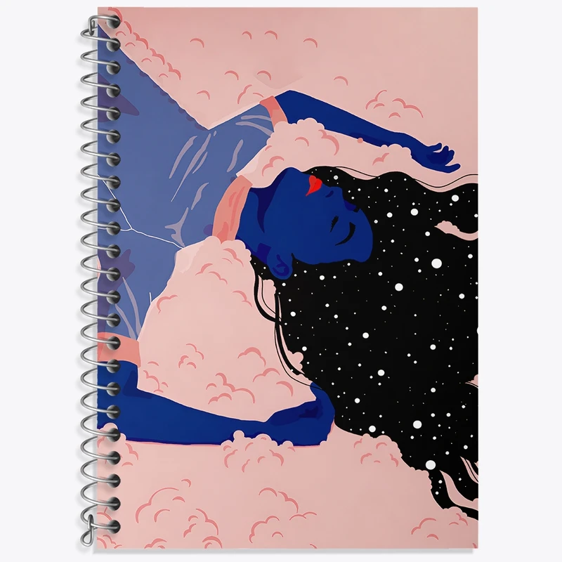 دفتر لغت 50 برگ خندالو طرح دخترانه ی کهکشانی کد F4268