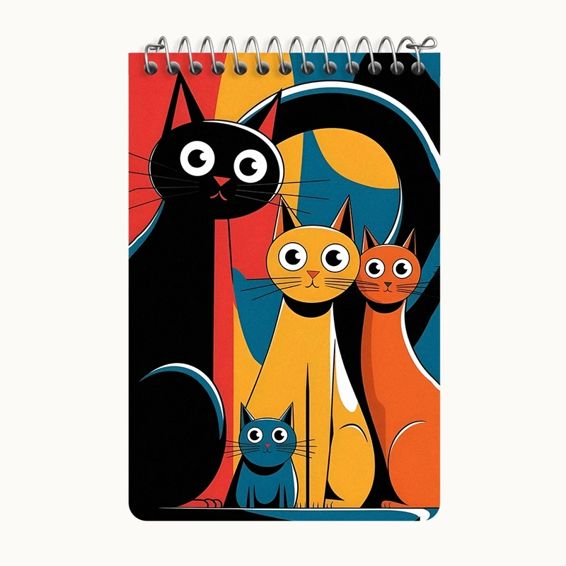 دفتر یادداشت 50 برگ خندالو طرح گربه (Cat) کد F4235
