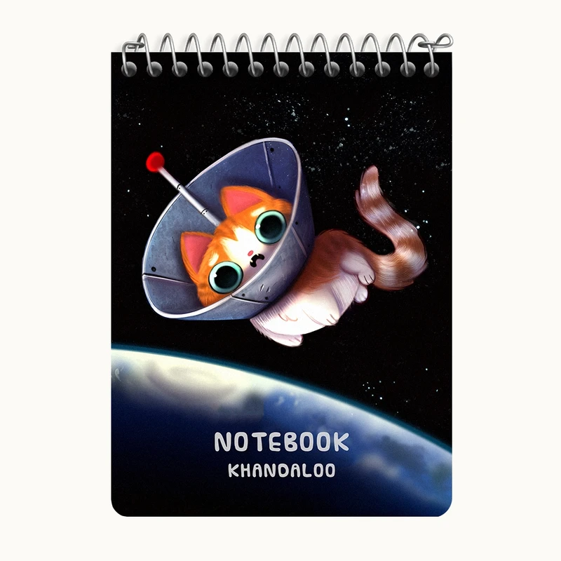 دفتر یادداشت 50 برگ خندالو طرح گربه فضانورد کد N6600