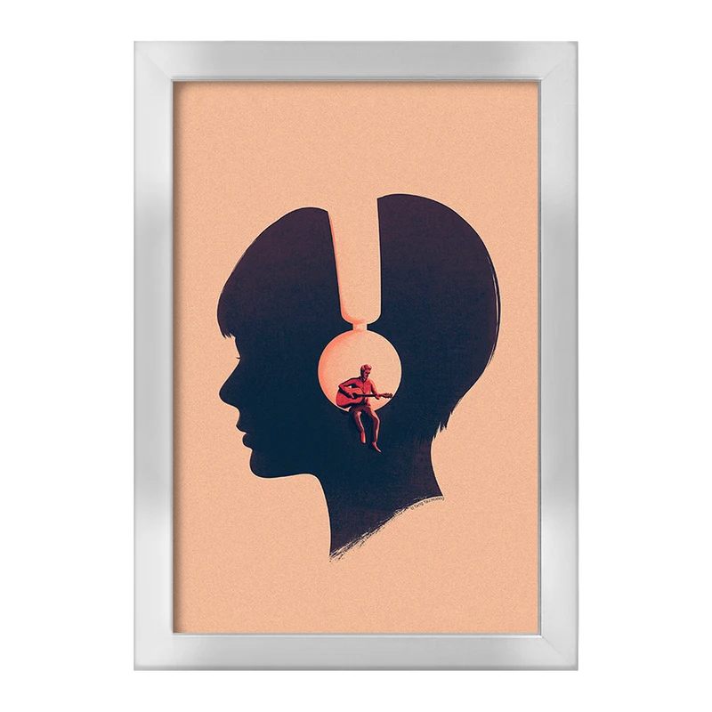 تابلو خندالو طرح دختر و هدفون کد F233