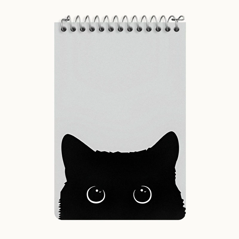 دفتر یادداشت 50 برگ خندالو طرح گربه ی سیاه کد F3872