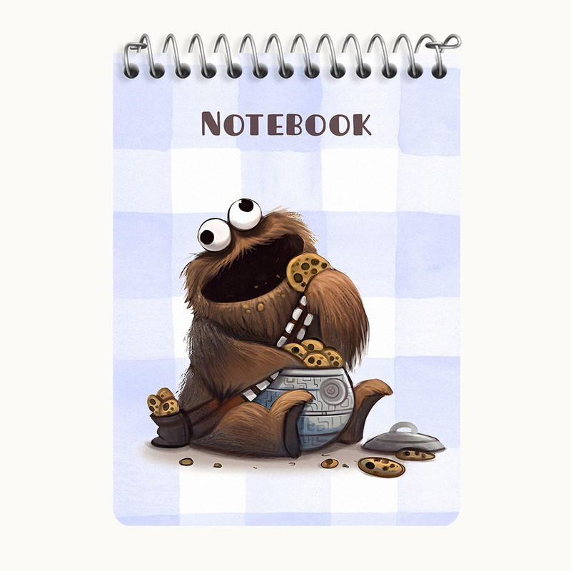 دفتر یادداشت 50 برگ خندالو طرح هیولای کلوچه (Cookie Monster) کد N6547