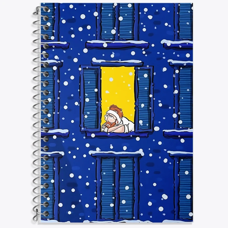 دفتر زبان 50 برگ خندالو مدل سه خط طرح ونسان ونگوگ کد F8808