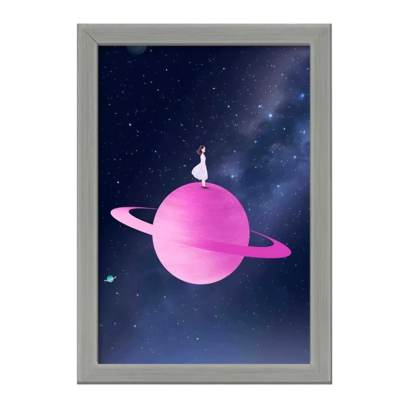 تابلو خندالو طرح دختر و کهکشان کد F3594