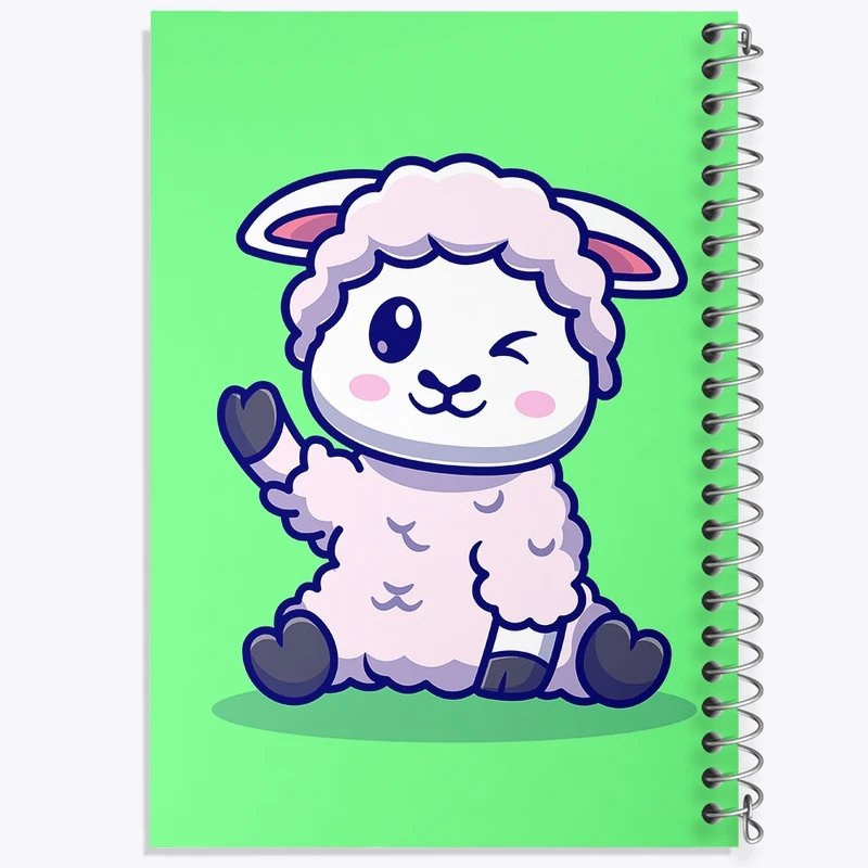 دفتر طراحی 50 برگ خندالو طرح  حیوانات بامزه گوسفند کد 25441