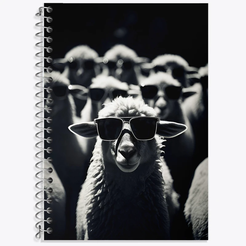 دفتر زبان 50 برگ خندالو مدل دو خط طرح دسته ی گوسفندان کد F10046