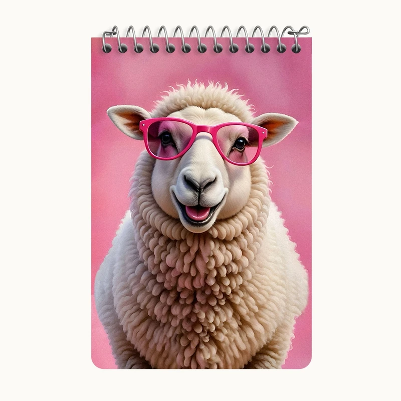 دفتر یادداشت 50 برگ خندالو طرح گوسفند بامزه کد F6251