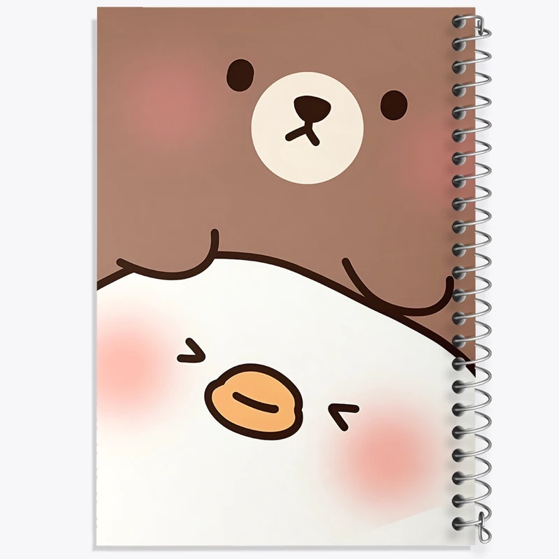 دفتر طراحی 50 برگ خندالو طرح خرس و جوجه کیوت کد N3975