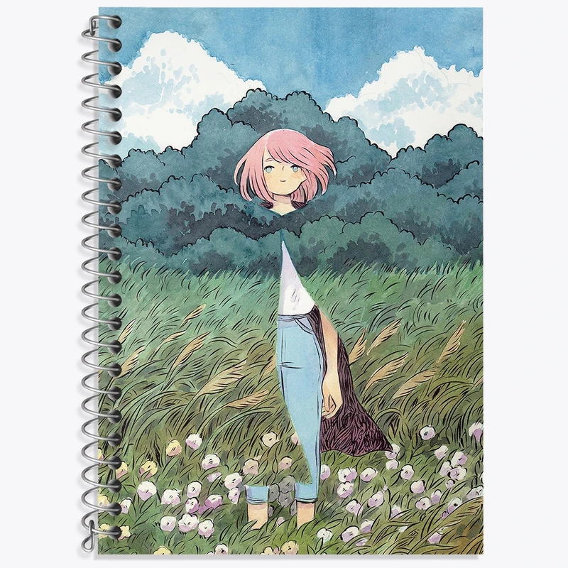 دفتر زبان 50 برگ خندالو مدل سه خط طرح دخترانه فانتزی کد N8898