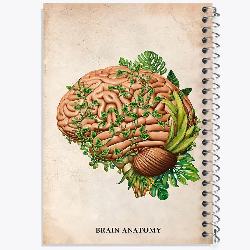 دفتر شطرنجی 50 برگ خندالو طرح آناتومی مغز (Brain Anatomy) کد F13984