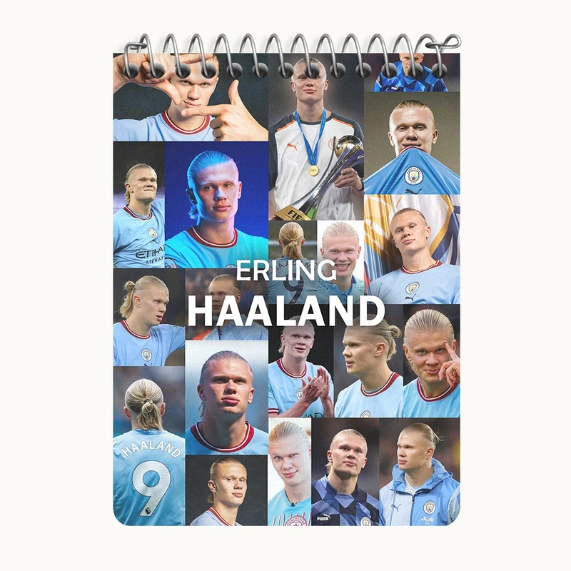 دفتر یادداشت 50 برگ خندالو طرح ارلینگ هالند (Erling Haaland) کد N9171