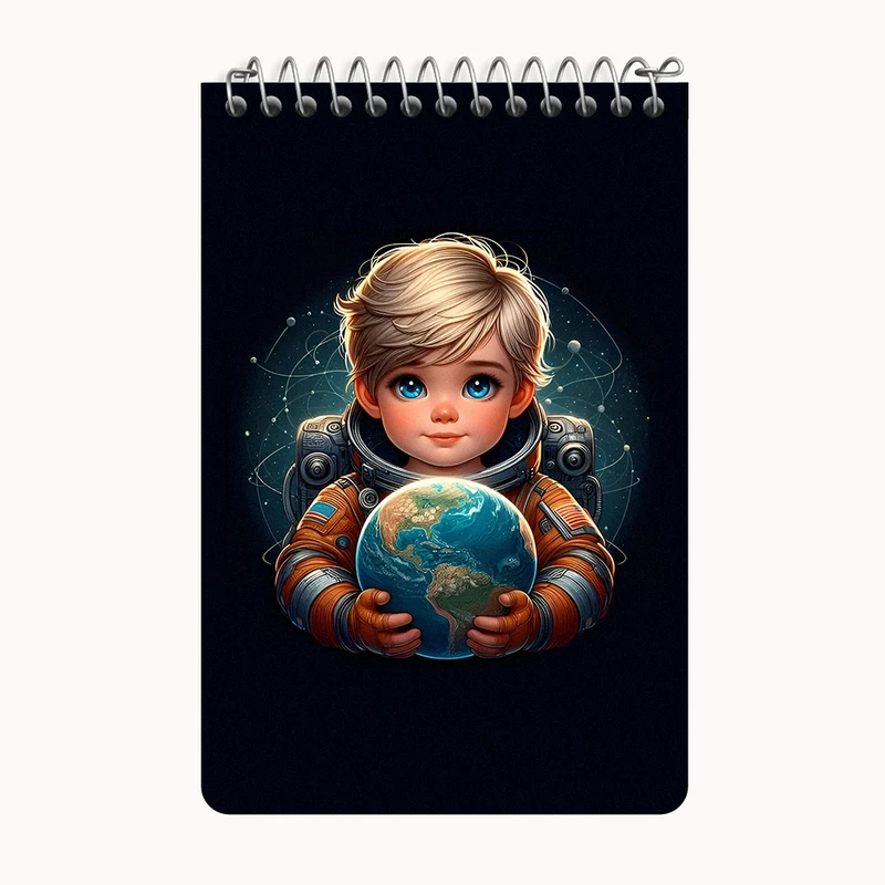 دفتر یادداشت 50 برگ خندالو طرح پسر فضانورد کد F7975