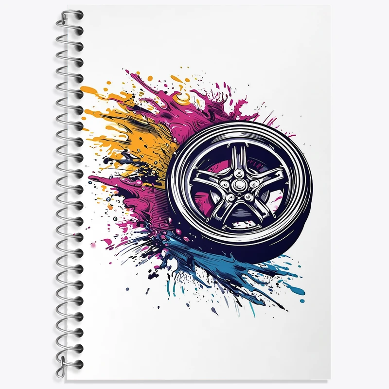 دفتر نت موسیقی 50 برگ خندالو طرح لاستیک ماشین کد F4179