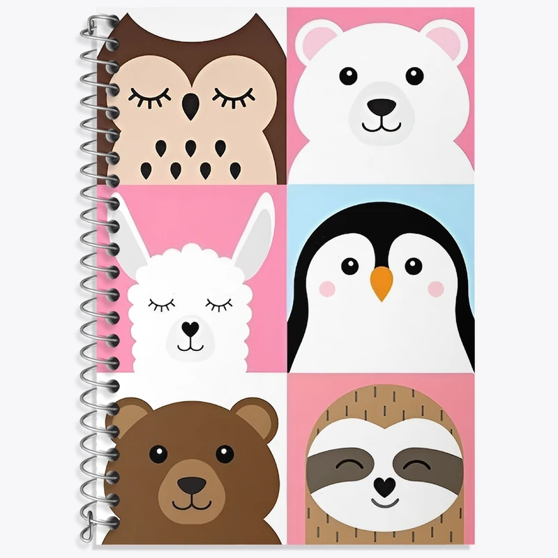 دفتر زبان 50 برگ خندالو مدل سه خط طرح حیوانات بامزه کد N7260