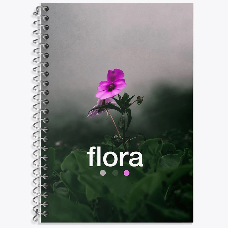 دفتر زبان 50 برگ خندالو مدل سه خط طرح گل بنفش کد F10790