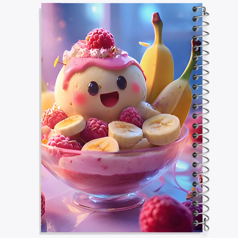 دفتر مشق 100 برگ خندالو طرح ظرف میوه ی کیوت کد F9543