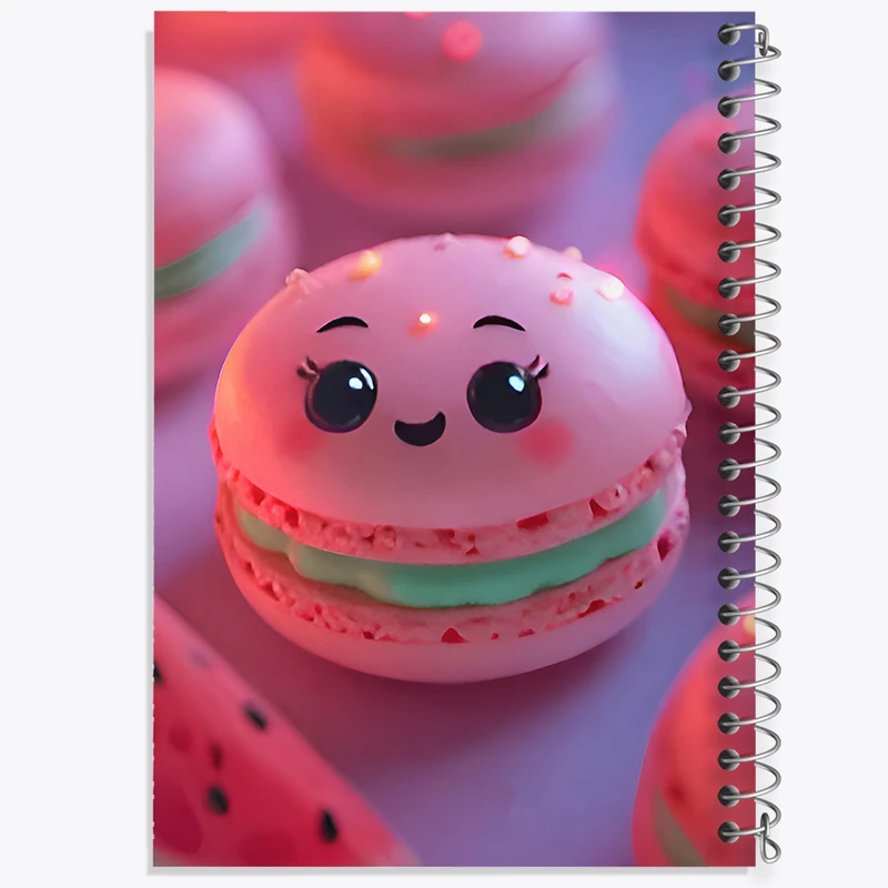 دفتر مشق 50 برگ خندالو طرح ماکارون بامزه کد F9542