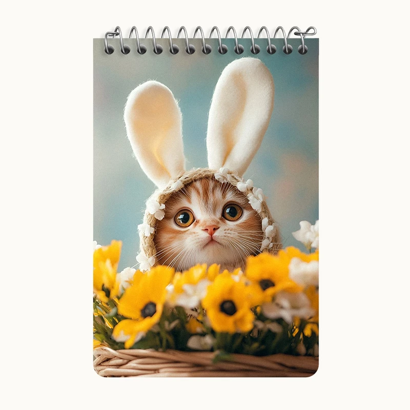 دفتر یادداشت 50 برگ خندالو طرح گربه ی خرگوشی کد F10033