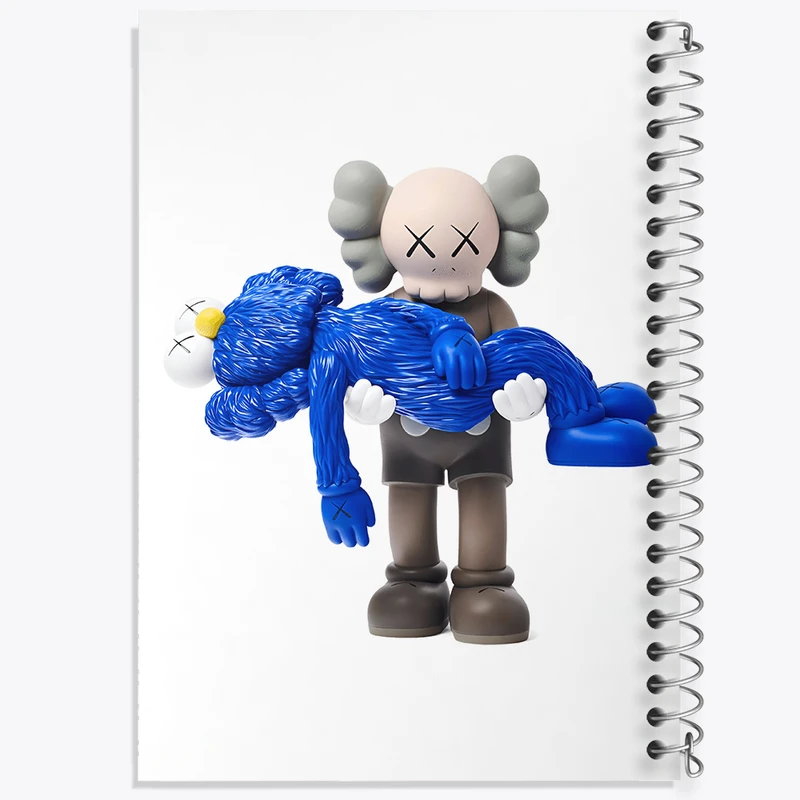 دفتر مشق 50 برگ خندالو طرح عروسک کاز (kaws) کد F3993