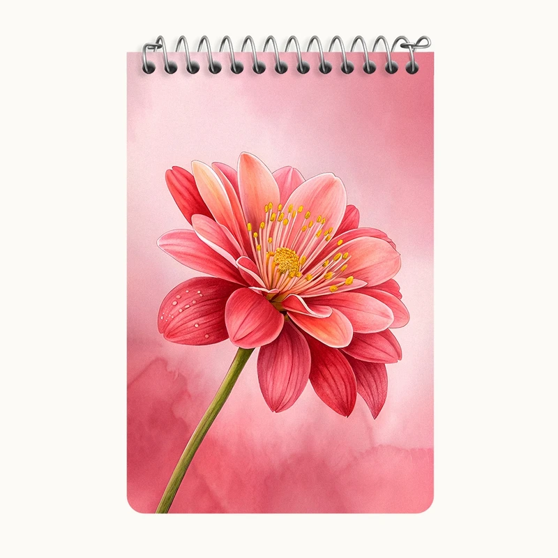 دفتر یادداشت 50 برگ خندالو طرح گل داوودی کد F11629