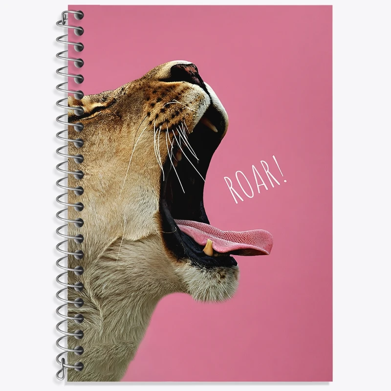 دفتر زبان 50 برگ خندالو مدل سه خط طرح غرش شیر کد F3859