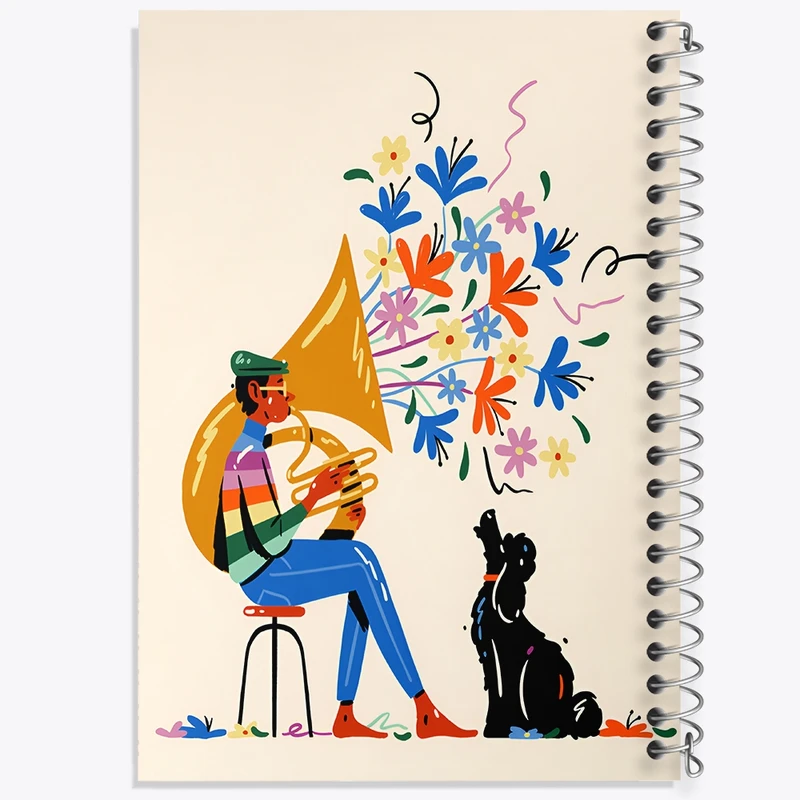 دفتر لیست خرید 50 برگ خندالو طرح موسیقی کد F8847