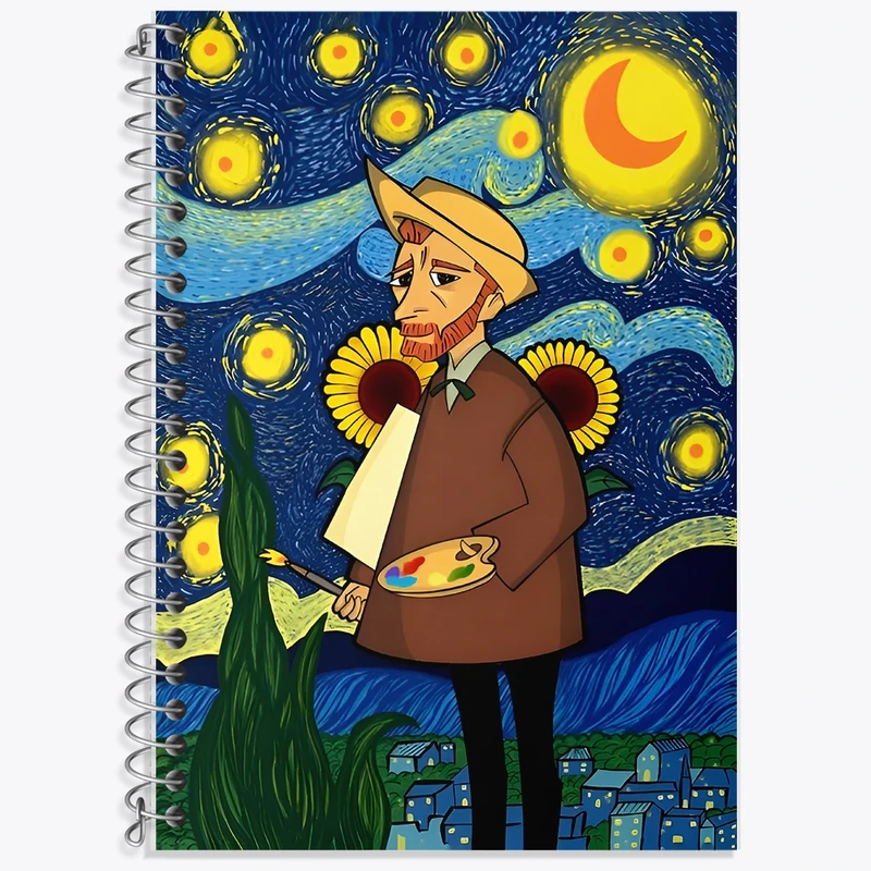 دفتر لغت 50 برگ خندالو طرح ونسان ونگوگ کد F11827