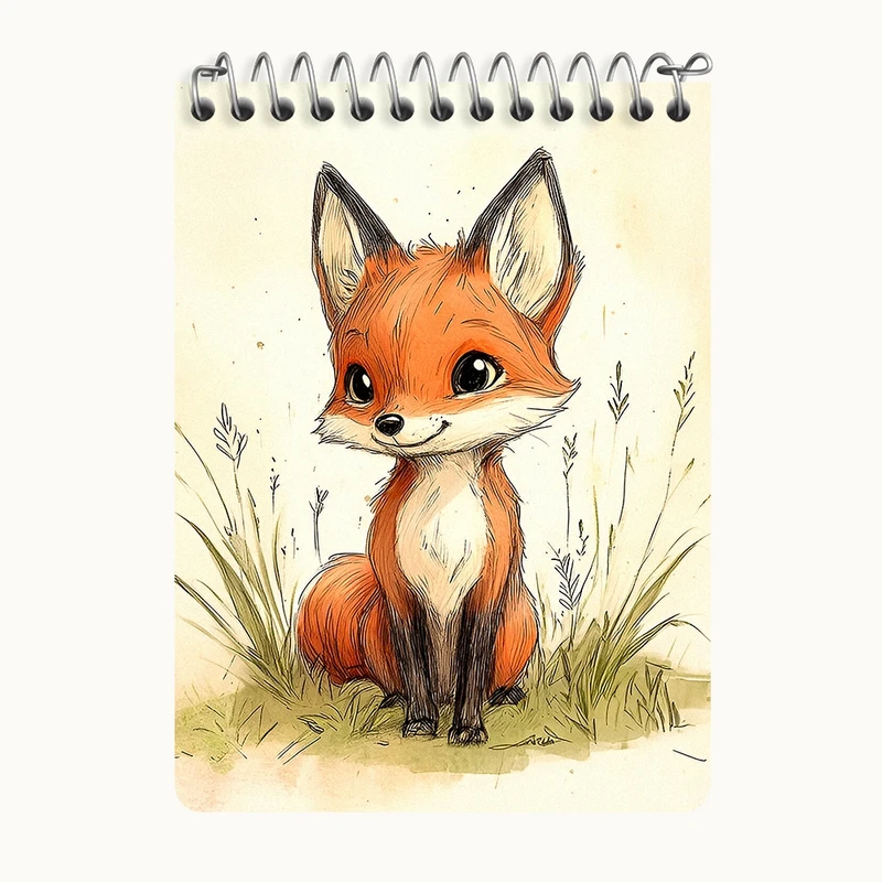 دفتر یادداشت 50 برگ خندالو طرح روباه کیوت کد N9400