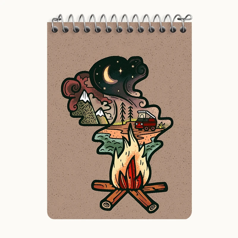 دفتر یادداشت 50 برگ خندالو طرح کمپینگ کد N3236