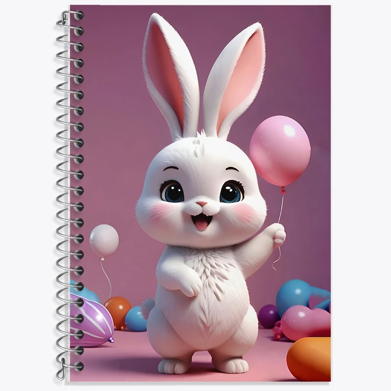 دفتر زبان 50 برگ خندالو مدل سه خط طرح خرگوش بامزه کد F8584