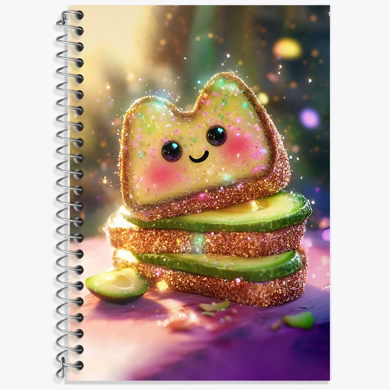 دفتر زبان 50 برگ خندالو مدل دو خط طرح نان تست کیوت کد F11512