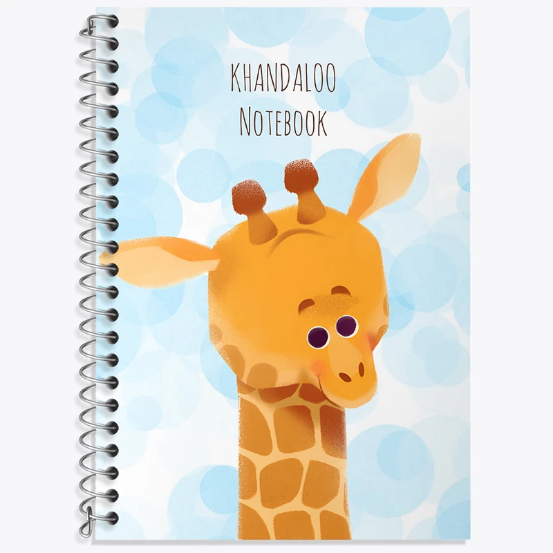 دفتر زبان 50 برگ خندالو مدل دو خط طرح زرافه بامزه کد N8958