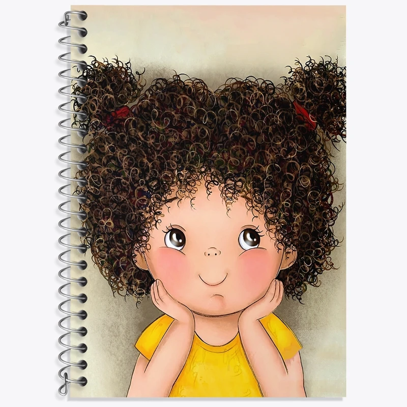 دفتر لغت 50 برگ خندالو طرح دختر مو فرفری کد N6987