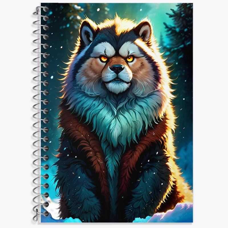 دفتر زبان 50 برگ خندالو مدل دو خط طرح گرگ کد F8585