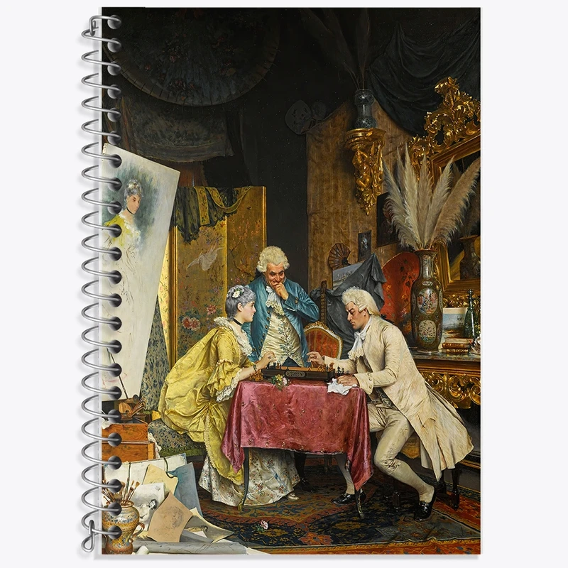 دفتر زبان 50 برگ خندالو مدل سه خط طرح نقاشی سالن هنری اثر آرتورو ریچی کد F12121