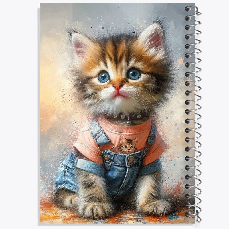 دفتر طراحی 50 برگ خندالو طرح گربه کیوت کد F2768